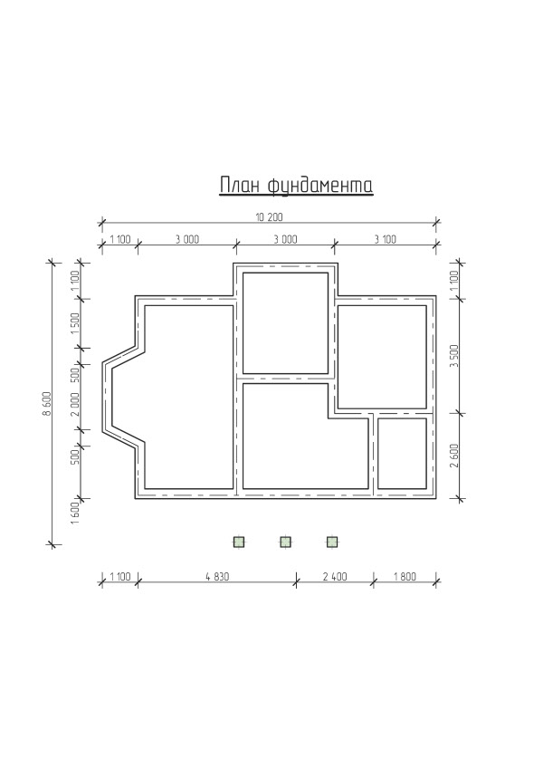 Проект фундамента 1-этажного дома - ПроектДон