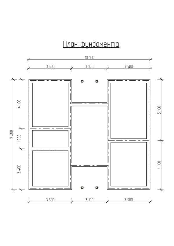 План фундамента 10 на 10