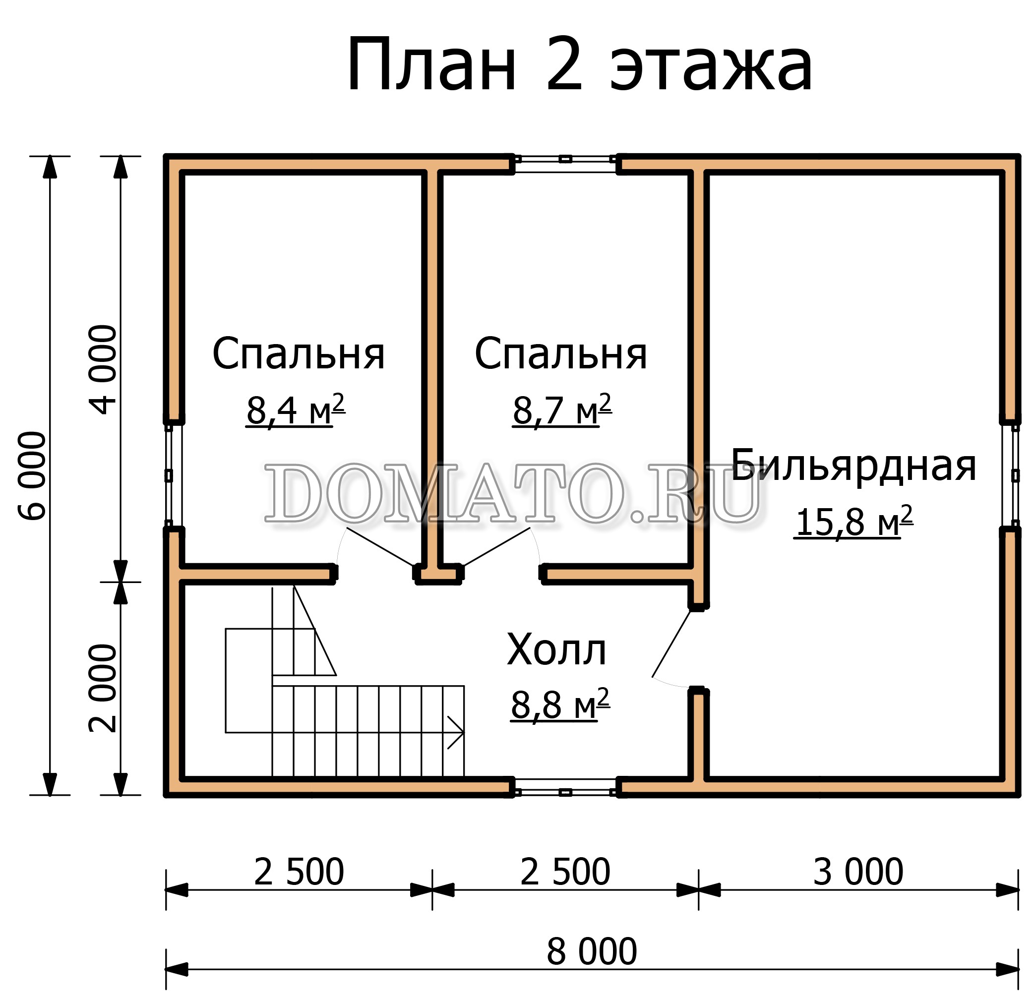 Проект двухэтажной бани 6х9