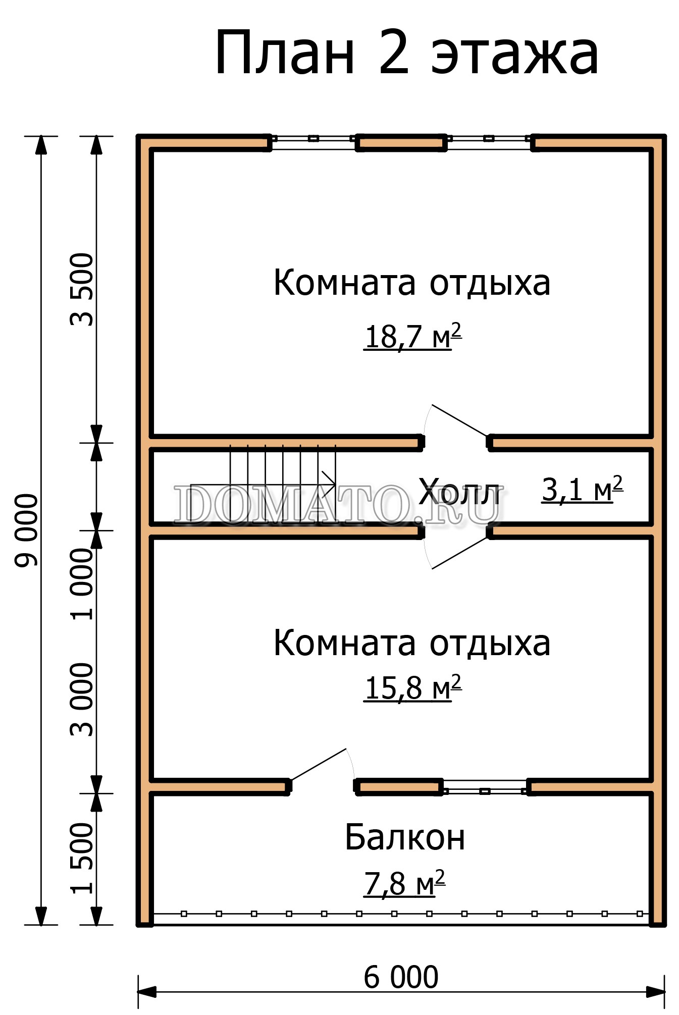 Проект бани 6 на 9 двухэтажный