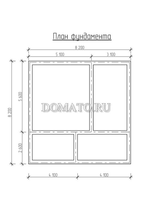 План фундамента дома 8×8