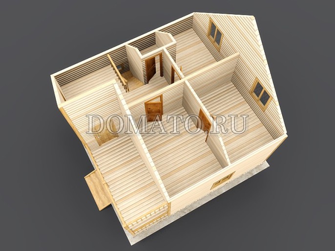 план 2 этажа дома 8×8
