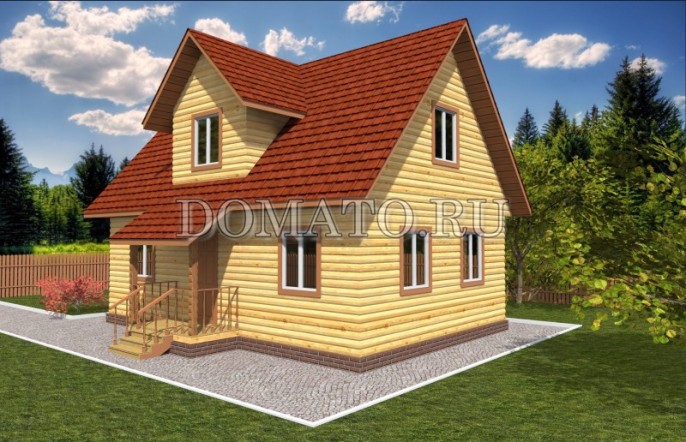 фасад дома из бруса 6×9
