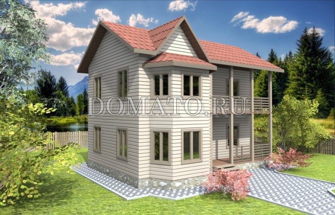 фасад каркасного дома 9×7