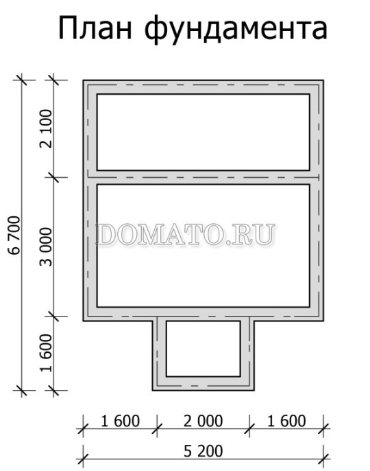 план фундамента проекта бани 6.5×5