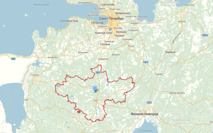 Карта Лужского района