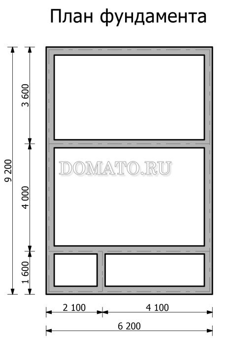 план фундамента бани 6×9