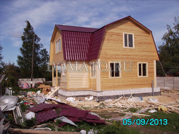 фронтон в доме с мансардой
