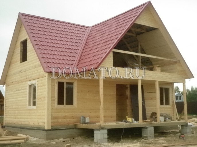 фронтон дома из бруса